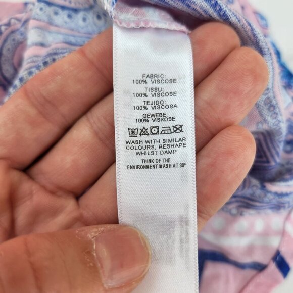 NWT Asos Design Halter Tiered Beach Sundress Pink Bandana Print US 12 - Picture 9 of 9